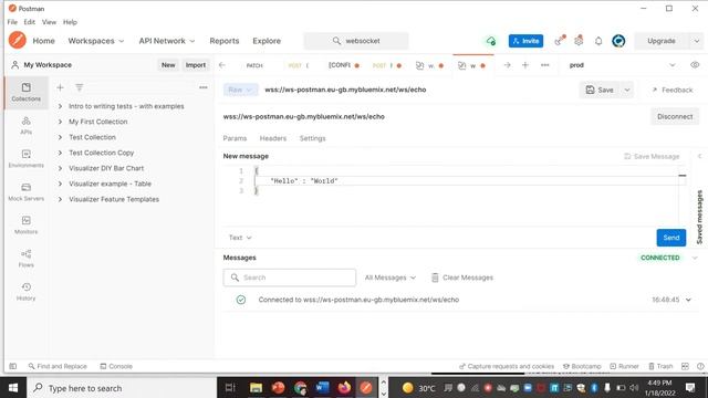 Test Websocket request with Postman смотреть онлайн