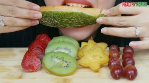 ASMR FROZEN FRUITS 🍓 STRAWBERRY, SHINE MUSCAT, GRAPES, KIWI, STAR FRUIT, MELON, PINEAPPLE