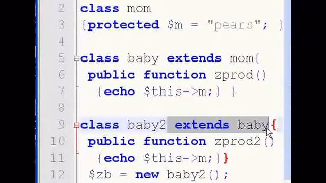 PHP Class Extended & Protected Variables смотреть онлайн