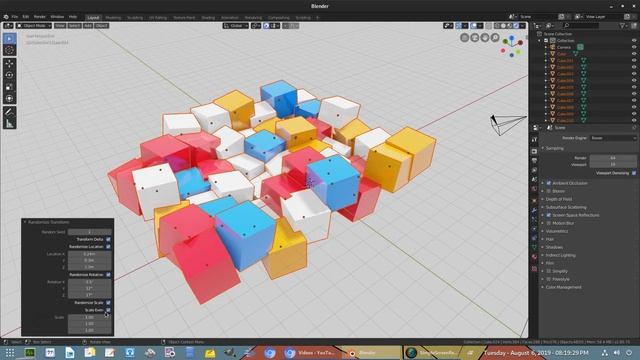 Blender 2.8 Eevee Tutorial - Randomize Transform - How to rotate or move MULTIPLE objects randomly смотреть онлайн