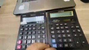 Сравнение калькуляторы  SITIZEN  SDC - 888T и CASIO GR -12