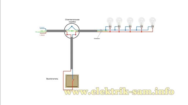 Как подключить люстру через одноклавишный выключатель смотреть онлайн