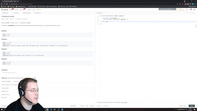 LeetCode - Palindrome Number Solution (#9) in TypeScript/JavaScript смотреть онлайн