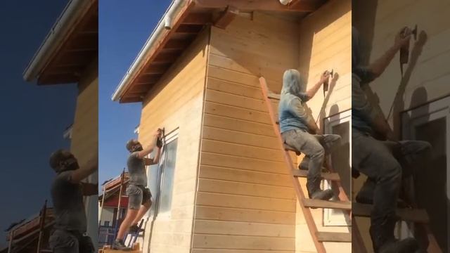 Шлифовка стен из "имитации бруса" с.1 смотреть онлайн