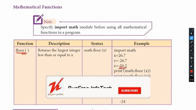 Chapter 7 | Difference between floor and ceil functions in python | Mathematical function in pytho смотреть онлайн