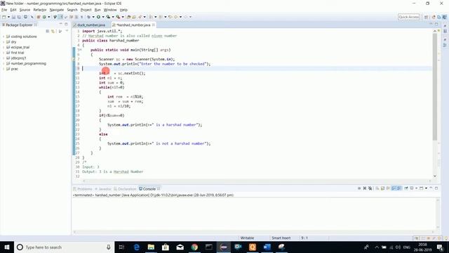 Harshad number | Programming in JAVA | Eclipse | Subscribe for more смотреть онлайн