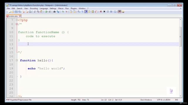 Functions in PHP | PHP Tutorial for Beginners | PHP Programming Language tutorial |PHP- Full Course смотреть онлайн