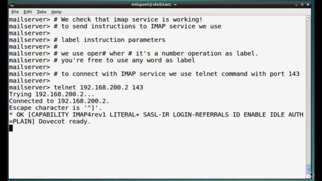 Install and check IMAP service using telnet смотреть онлайн