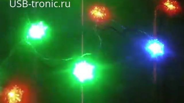 Гирлянда елочная "Снежинки" | Светодиодные гирлянды на USB-tronic.ru смотреть онлайн