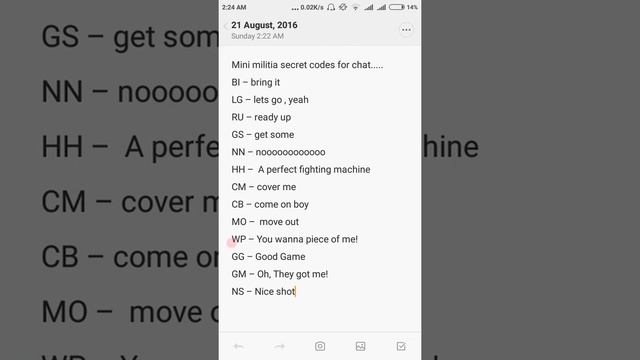Chat Codes for Doodle Army 2: Mini Militia I смотреть онлайн
