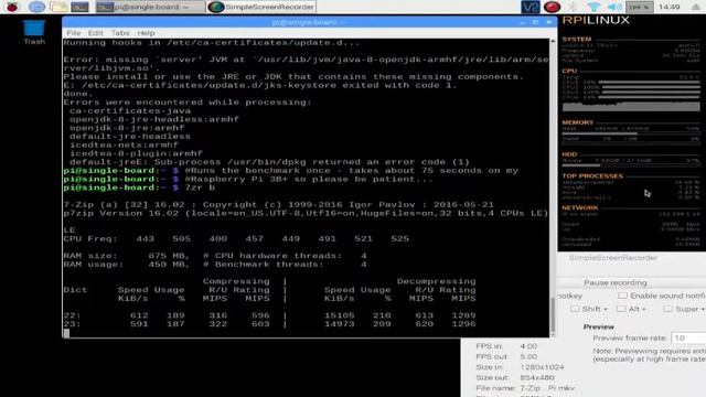 7 Zip benchmark on Raspberry Pi смотреть онлайн