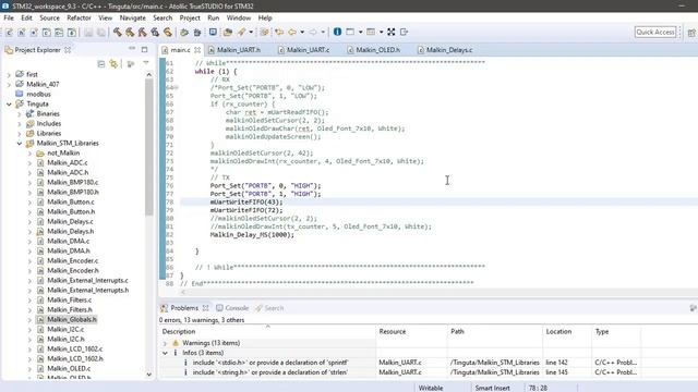 STM32. UART. PART 1. Use FIFO and Interrupts. Работаем с UART используя буфер и прерывания. TX FLOA смотреть онлайн