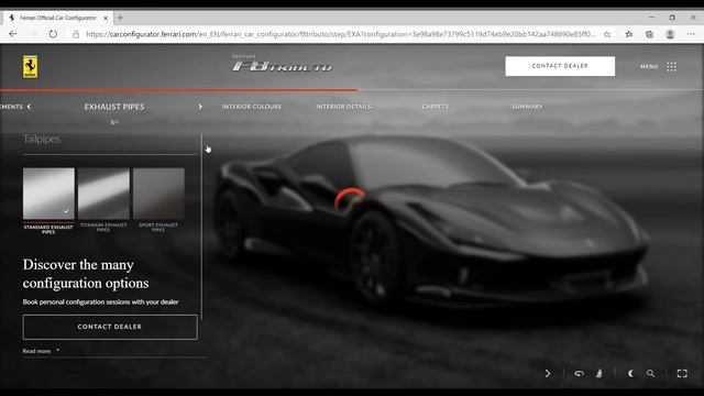 FERRARI F8 TRIBUTO - F8 TRIBUTO Configurator смотреть онлайн