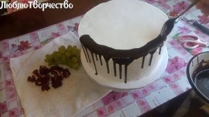 Украшение торта шоколадом с ягодами, без особых заморочек!!!