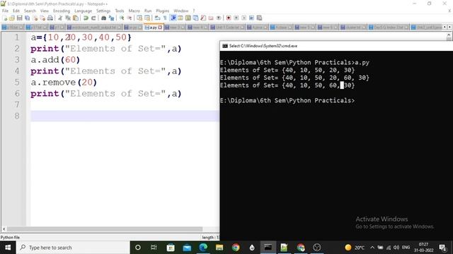 Python | Practical-8 | Perform Operations on Set | MSBTE | PWP 22616 смотреть онлайн