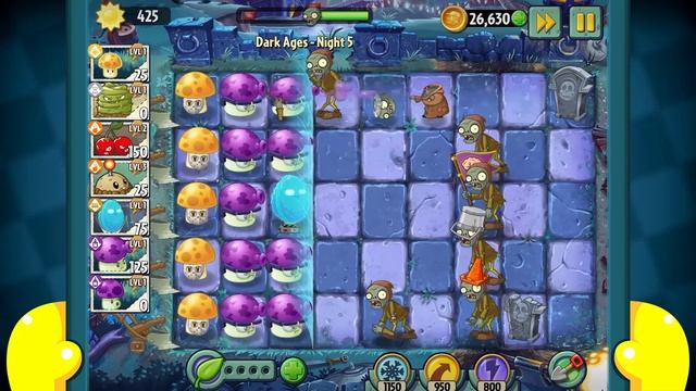 Plants vs. Zombies™ 2 - PopCap Dark Ages Night 5 Walkthrough смотреть онлайн