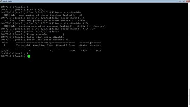 Brocade PORT FLAP DAMPENING AKA LINK ERROR DISABLE