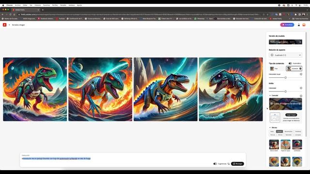 ADOBE FIREFLY | INTELIGENCIA ARTIFICIAL | CREAR TIRANOSAURIO REX ILUSTRACION | TUTORIAL смотреть онлайн