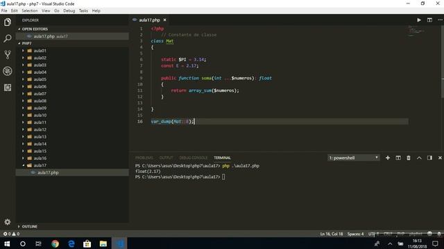 Aula 17 - Curso de PHP 7 - Constante de Classe смотреть онлайн