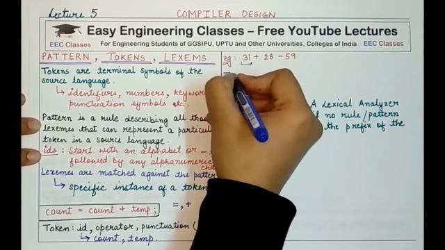 L5: Tokens, Patterns , Lexemes and Lexical Errors | Compiler Design(CD) Lectures in Hindi смотреть онлайн