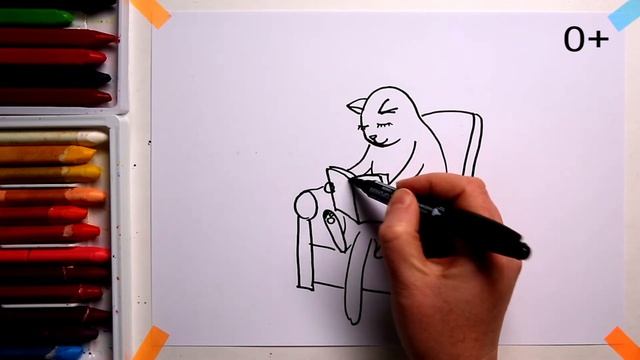 #КОШКА #какнарисовать  Уроки Рисования Для Детей #howtodraw #cat #drawforchildren