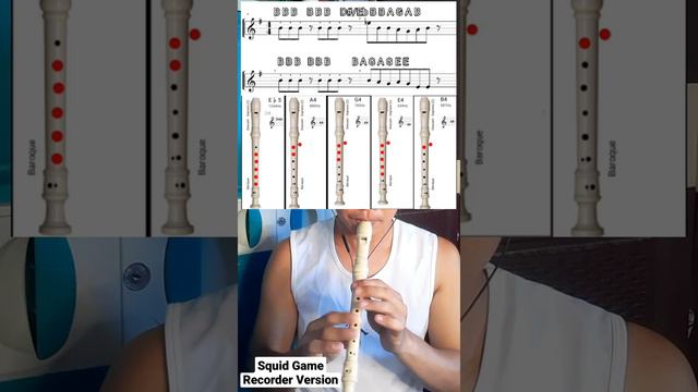 Squid Game - Way back then | Recorder Version (tutorial with notes) смотреть онлайн