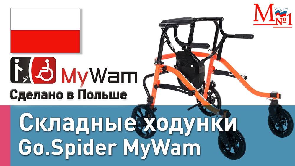 Коляска для инвалидов с ДЦП.Детские ходунки заднеопорные Go.Spider MyWam из Польши от Медтехника №1 смотреть онлайн