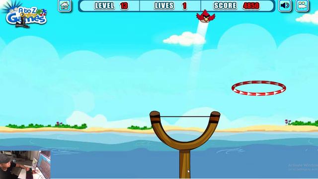 Angry Birds Slingshot Fun 2 - SKILL GAME SHOOT ALL DIFFERENT BIRDS THROUGH CIRCLE RED RING LEVEL! смотреть онлайн