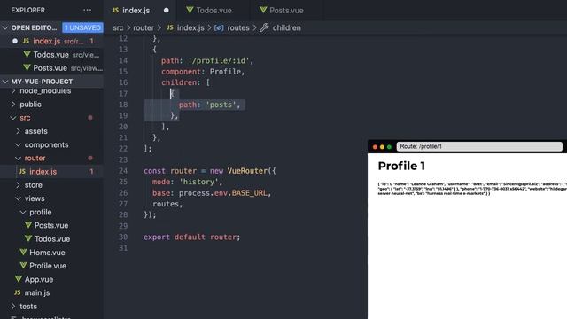 Was sind Nested Routes beim Vue Router | Vue.js in a Nutshell смотреть онлайн