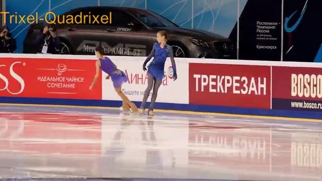 ЧР по фигурному катанию сезона 2019-2020. Женщины. Разминка. Трусова. 4 Quads - 4T, 4F, 4Lz смотреть онлайн