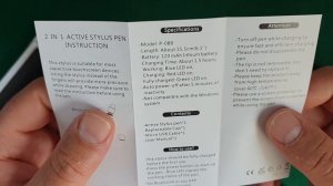 Active Stylus Pen for Touch Screens - box opening and setting up