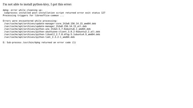 Getting error while installing python-kivy packages in Ubuntu смотреть онлайн