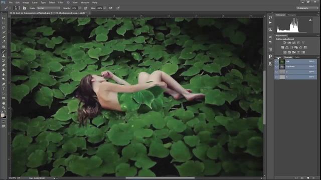 Уроки PHOTOSHOP. Разгоняем зеленый цвет в LAB. смотреть онлайн