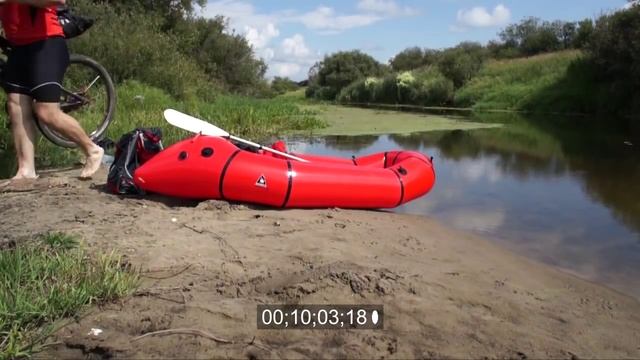 Пакрафт. Надуваем и размещаем на нем байк. смотреть онлайн