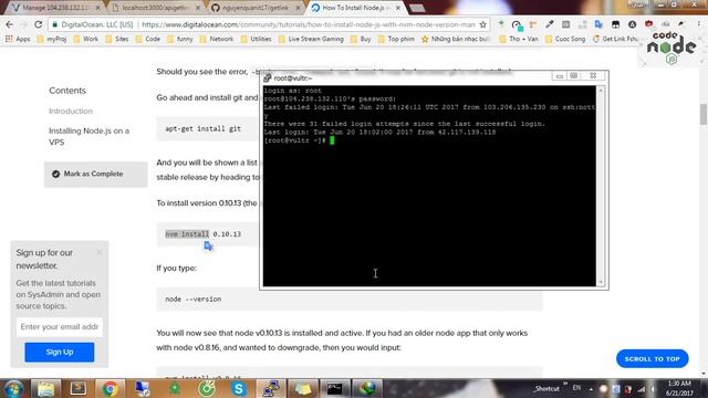Triển khai ứng dụng nodejs lên server centos (Phần 3) - Cài đặt nodejs và mongodb lên server centos смотреть онлайн