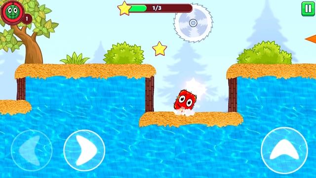 Играем за лавового квадрата в игре про красный шарик 4.Red Ball 4 от котика Браяна про шар смотреть онлайн