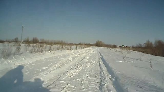 Покатушки на длинном буране по мартовскому снегу! Вид от капота (часть 6) смотреть онлайн