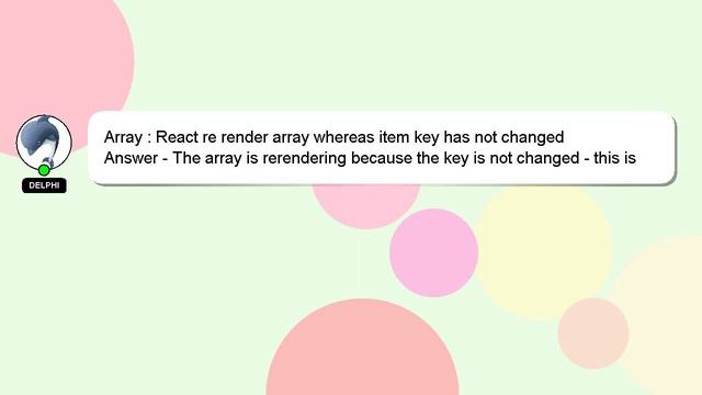 Array : React re render array whereas item key has not changed смотреть онлайн