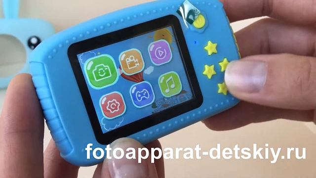 Детский цифровой фотоаппарат голубой зайчик. Childrens fun camera. Обзор. смотреть онлайн