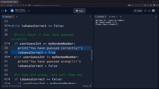 Beginner Python - Basic 'for' and 'while' loops (Guess My Number Game Tutorial) смотреть онлайн
