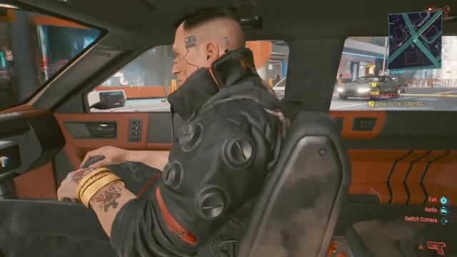 Cyberpunk 2077 Get to V Car Drive to Ripperdoc смотреть онлайн
