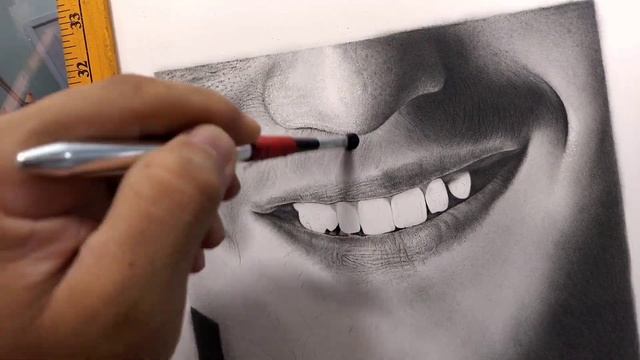 Close-Up, Detailed & Realistic Portrait Drawing using Cretacolor Nero Oil-Based Charcoal Pencil смотреть онлайн