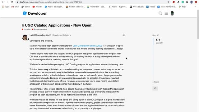 Roblox UGC Catalog Applications Are Now Open! смотреть онлайн