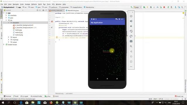android studio matrix style linear layout with green text color walkthrough in description смотреть онлайн