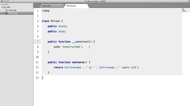 PHP Object Oriented Programming (OOP): Constructors (3/13) смотреть онлайн