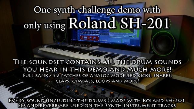 ONE SYNTH CHALLENGE with Roland SH-201 ! All sounds made on it! No samples! смотреть онлайн