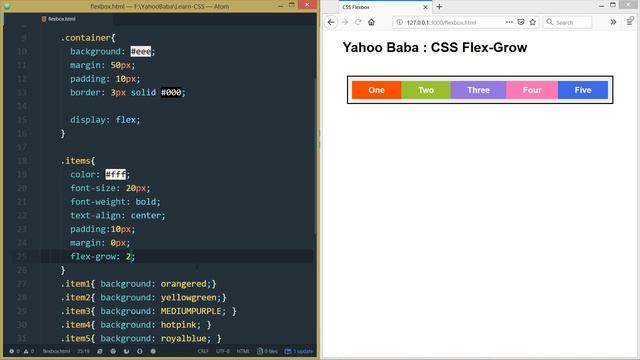CSS Flexbox Flex-Grow Tutorial in Hindi / Urdu смотреть онлайн