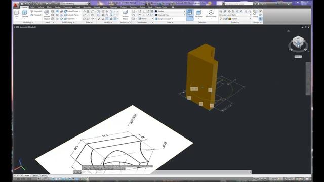 AutoCAD 2013 3D solids model creation смотреть онлайн