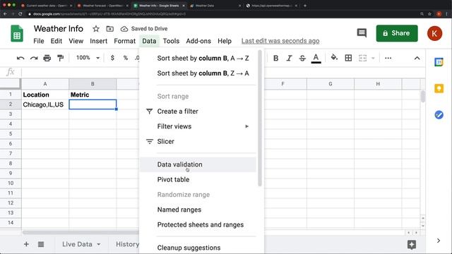 Import Live Weather Data to Google Sheets - Spreadsheet & API Tutorial смотреть онлайн