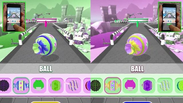 Lollipop Ball vs Candy Ball in Rolling Ball Sky Escape - Reverse Levels 104-111, Color Race-139 смотреть онлайн
